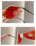 Metal studded diamond sunglasses