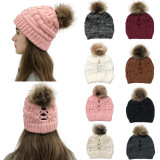 Cross hole ball knitted hat for warmth