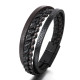 Magnetic leather rope hand woven bracelet