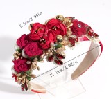Baroque heavy industry rhinestone pearl flower headband