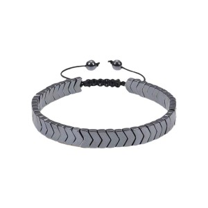 Black Gallstone Bracelet Arrow Geometric Weaving Bracelet Adjustable Black Magnet Bracelet