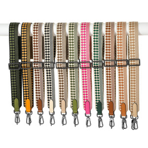 Suitable for bag shoulder strap replacement, checkered single shoulder crossbody, adjustable webbing bag strap accessories