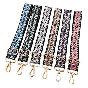 Embroidered Jacquard Diamond Ethnic Style Bag with Diagonal Cross Shoulder Strap, Single Shoulder Strap