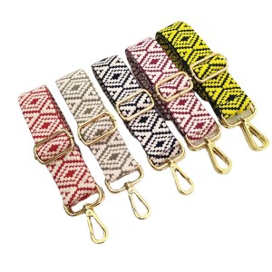 Embroidered jacquard ethnic style single shoulder crossbody bag with adjustable bandwidth and extended shoulder strap