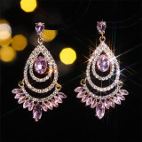 Colorful sparkling glass rhinestone earrings