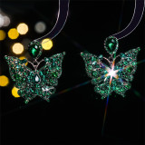 Colorful glass rhinestone butterfly earrings