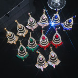 Colorful sparkling glass rhinestone earrings