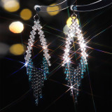 Colorful sparkling glass rhinestone earrings