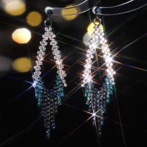 Colorful sparkling glass rhinestone earrings