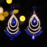 Colorful sparkling glass rhinestone earrings