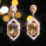 Colorful sparkling glass rhinestone earrings