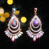 Colorful sparkling glass rhinestone earrings