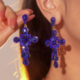 Colorful sparkling glass rhinestone earrings