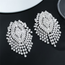 Colorful sparkling glass rhinestone earrings