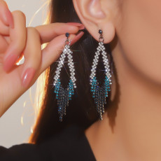 Colorful sparkling glass rhinestone earrings