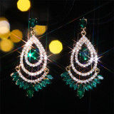 Colorful sparkling glass rhinestone earrings