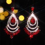 Colorful sparkling glass rhinestone earrings