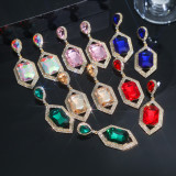 Colorful sparkling glass rhinestone earrings
