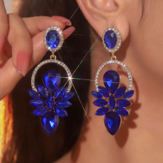 Colorful sparkling glass rhinestone earrings
