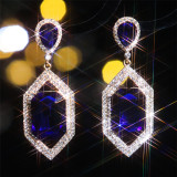 Colorful sparkling glass rhinestone earrings
