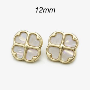 12mm snap button Pink clover resin metal double button