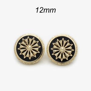 12mm snap button Metal circular flower button