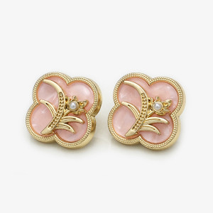 20mm snap button pink flower button