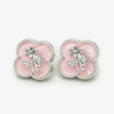 20mm snap button pink flower button