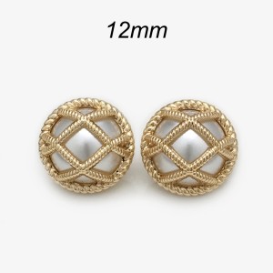 12mm snap button Grid pearl metal button