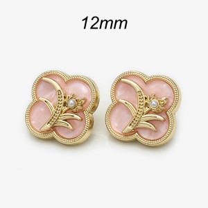 12mm snap button pink flower button