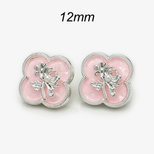 12mm snap button pink flower button