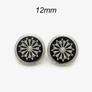 12mm snap button Metal circular flower button