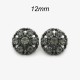 12mm snap button BritiFlower shaped circular diamond studded metal button