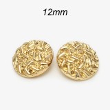 12mm snap button Gold metal versatile irregular circular grid