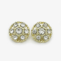 20mm snap button BritiFlower shaped circular diamond studded metal button