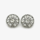 20mm snap button BritiFlower shaped circular diamond studded metal button
