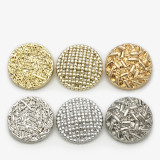 12mm snap button Gold metal versatile irregular circular grid