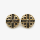 20mm snap button Pink and white metal button, cross shaped circular