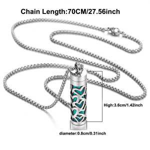 Essential Oil Necklace for Women, Aromatherapy Pendant Necklace 316L Stainless Steel Diffuser Necklace, Essential Oil Jewelry Gift for Men Women, Christmas, Birthday