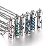 Essential Oil Necklace for Women, Aromatherapy Pendant Necklace 316L Stainless Steel Diffuser Necklace, Essential Oil Jewelry Gift for Men Women, Christmas, Birthday