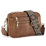 Hot selling multifunctional zipper crossbody bag in Europe and America, square bag, shoulder bag, wallet shoulder strap adjustable PU Leather