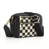 Hot selling multifunctional zipper crossbody bag in Europe and America, square bag, shoulder bag, wallet shoulder strap adjustable PU Leather