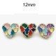 12mm metal snap button Love heart colored