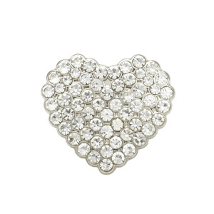 20mm metal snap button LOVE heart-shaped