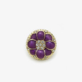 20mm metal snap button Red Purple Black flower