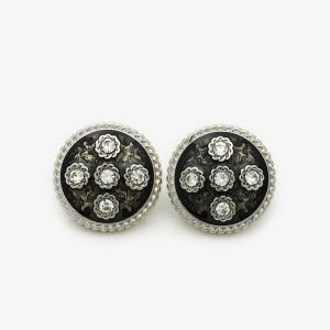 20mm metal snap button Flower Gold Black