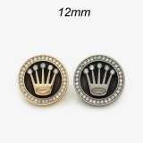 12mm snap button crown metal  rhinestone