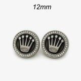 12mm snap button crown metal  rhinestone