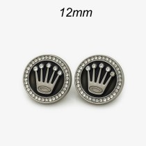 12mm snap button crown metal  rhinestone