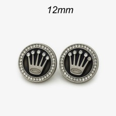 12mm snap button crown metal  rhinestone